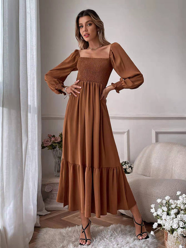 Blue Zone Planet | Hollow Outer Neck Long Sleeve Pullover Dress BLUE ZONE PLANET