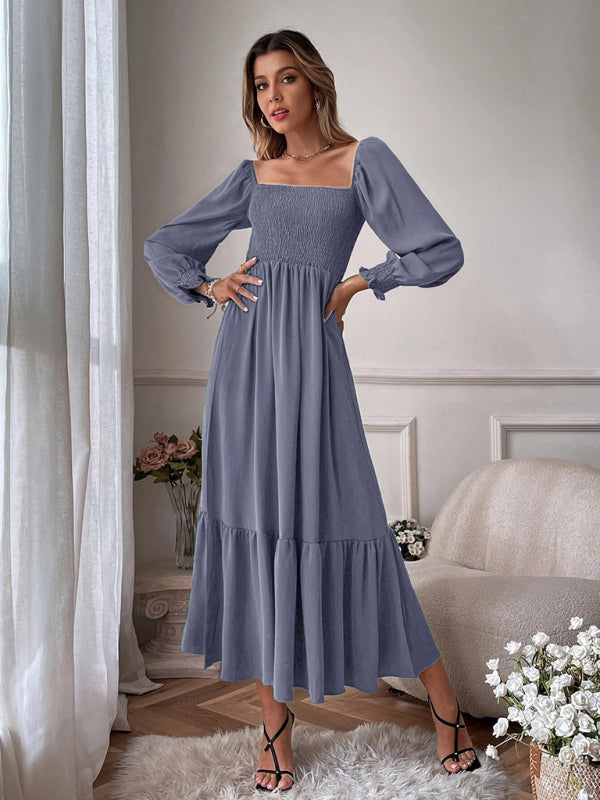 Blue Zone Planet | Hollow Outer Neck Long Sleeve Pullover Dress BLUE ZONE PLANET