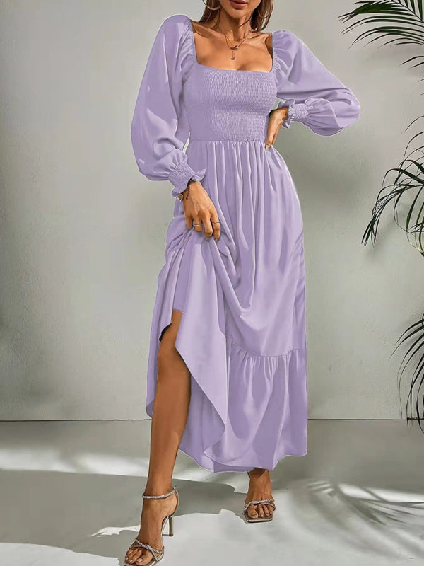 Blue Zone Planet | Hollow Outer Neck Long Sleeve Pullover Dress BLUE ZONE PLANET