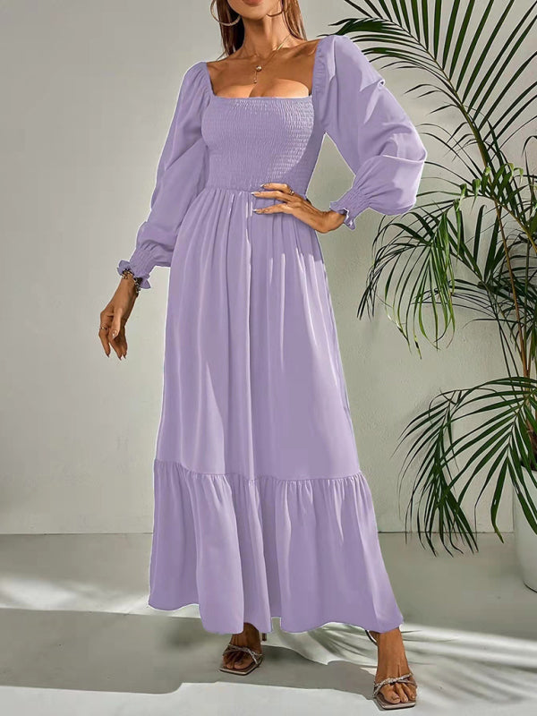 Blue Zone Planet | Hollow Outer Neck Long Sleeve Pullover Dress BLUE ZONE PLANET