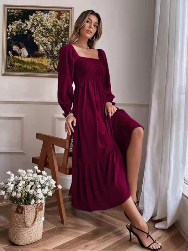 Blue Zone Planet | Hollow Outer Neck Long Sleeve Pullover Dress BLUE ZONE PLANET