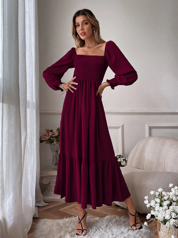 Blue Zone Planet | Hollow Outer Neck Long Sleeve Pullover Dress BLUE ZONE PLANET