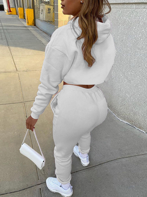 Blue Zone Planet | Drawstring Solid Color Hoodie Long Sleeve Drawstring Trousers Vest Three-Piece Suit BLUE ZONE PLANET