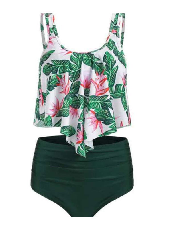 Blue Zone Planet |  Sexy Print High Waist Bikini Ruffle Swimsuit BLUE ZONE PLANET