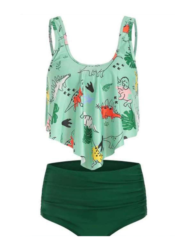 Blue Zone Planet |  Sexy Print High Waist Bikini Ruffle Swimsuit BLUE ZONE PLANET