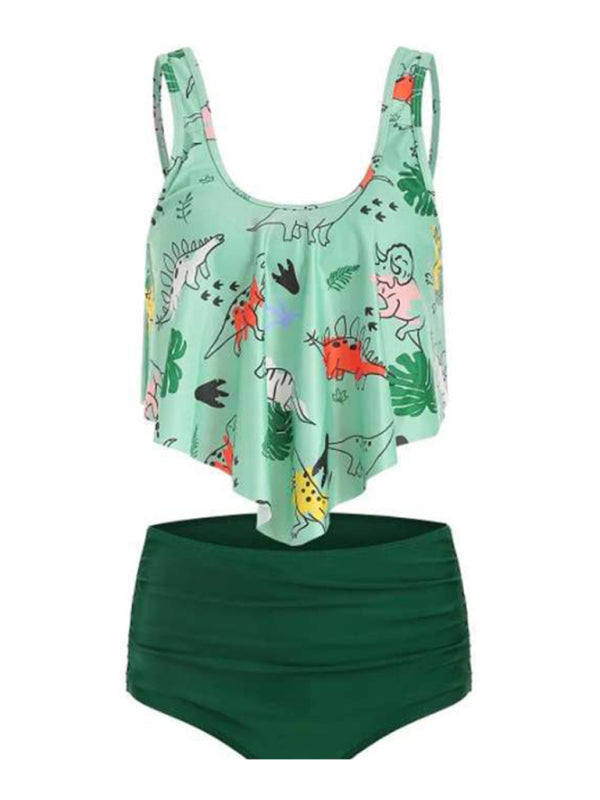 Blue Zone Planet |  Sexy Print High Waist Bikini Ruffle Swimsuit BLUE ZONE PLANET