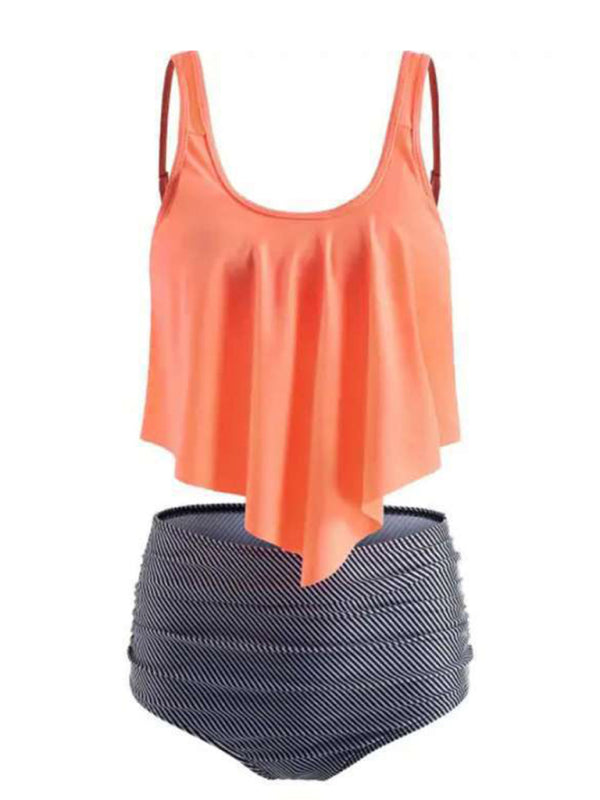 Blue Zone Planet |  Sexy Print High Waist Bikini Ruffle Swimsuit BLUE ZONE PLANET