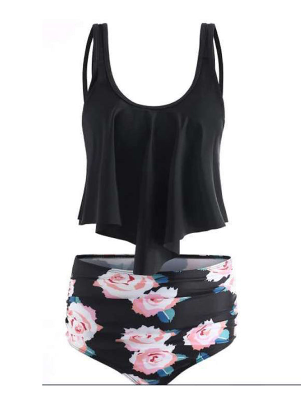 Blue Zone Planet |  Sexy Print High Waist Bikini Ruffle Swimsuit BLUE ZONE PLANET