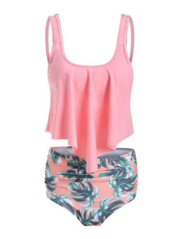 Blue Zone Planet |  Sexy Print High Waist Bikini Ruffle Swimsuit BLUE ZONE PLANET