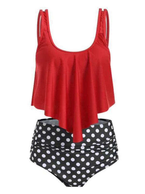 Blue Zone Planet |  Sexy Print High Waist Bikini Ruffle Swimsuit BLUE ZONE PLANET