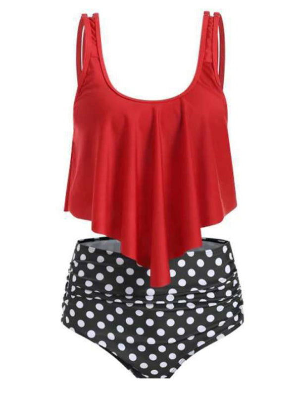 Blue Zone Planet |  Sexy Print High Waist Bikini Ruffle Swimsuit BLUE ZONE PLANET