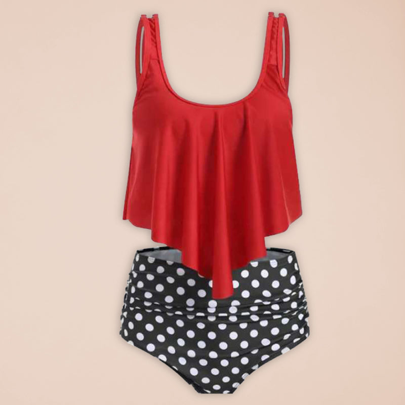 Blue Zone Planet |  Sexy Print High Waist Bikini Ruffle Swimsuit BLUE ZONE PLANET