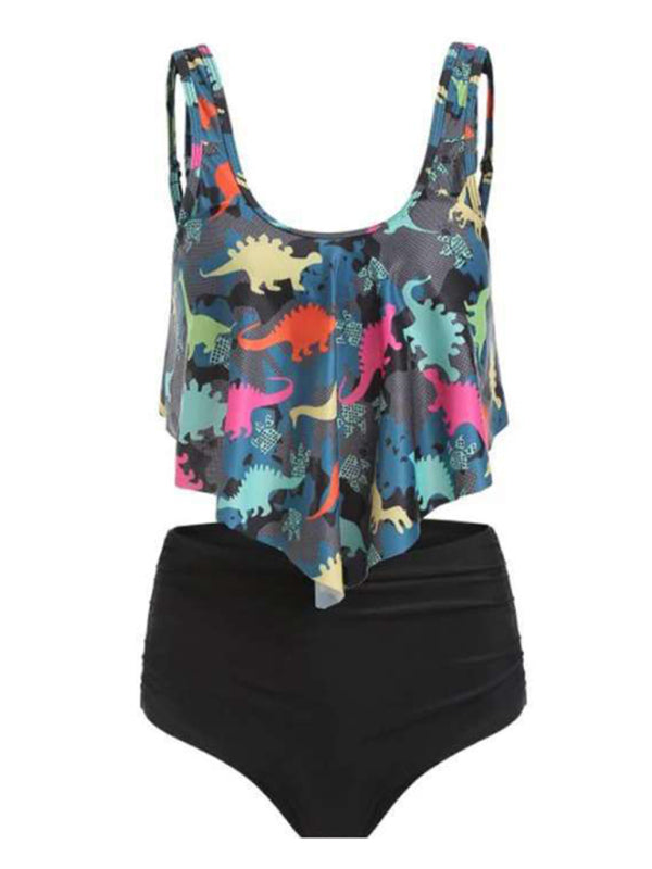 Blue Zone Planet | Sexy Print High Waist Bikini Ruffle Swimsuit BLUE ZONE PLANET