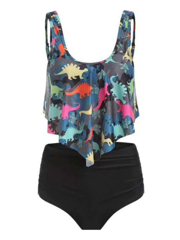 Blue Zone Planet |  Sexy Print High Waist Bikini Ruffle Swimsuit BLUE ZONE PLANET