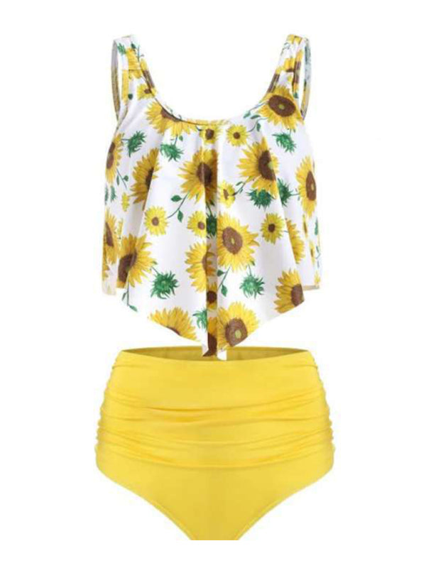 Blue Zone Planet |  Sexy Print High Waist Bikini Ruffle Swimsuit BLUE ZONE PLANET