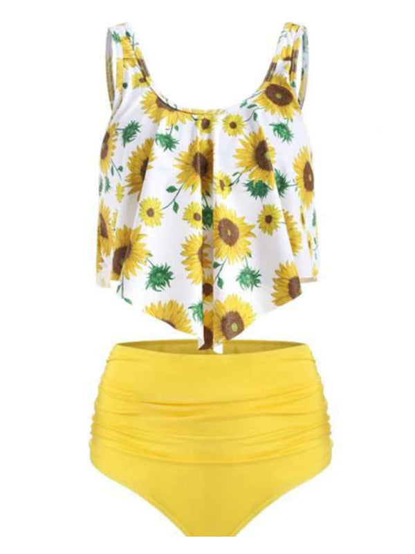 Blue Zone Planet |  Sexy Print High Waist Bikini Ruffle Swimsuit BLUE ZONE PLANET