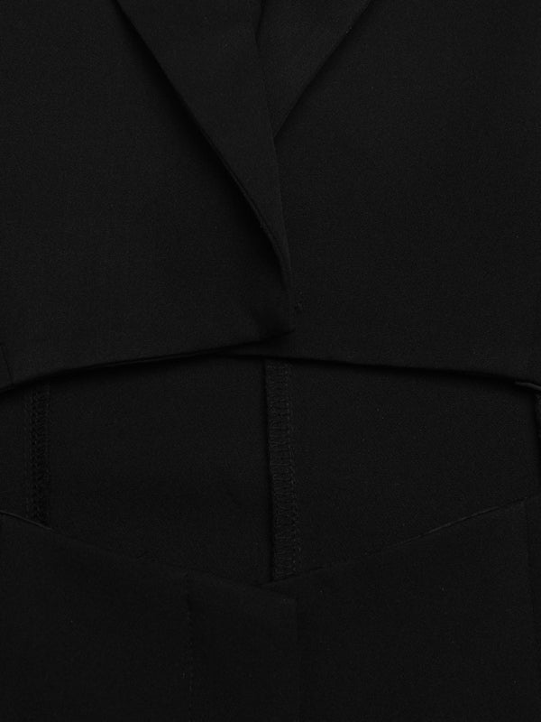 Fake Two Piece Lapel Long Sleeve Blazer Dress kakaclo
