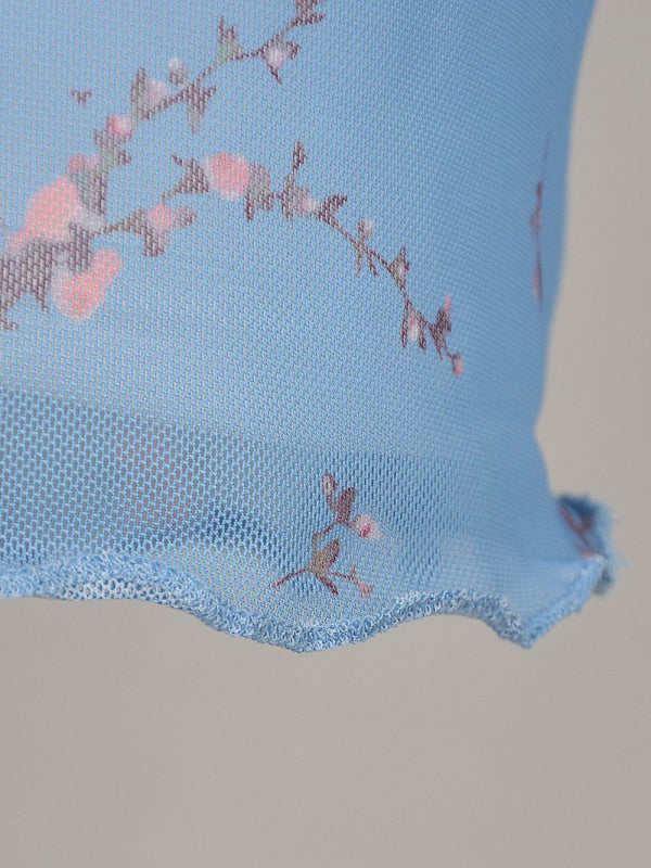 Blue Zone Planet | Printed mesh skirt high waist double layer slim wrap hip skirt kakaclo