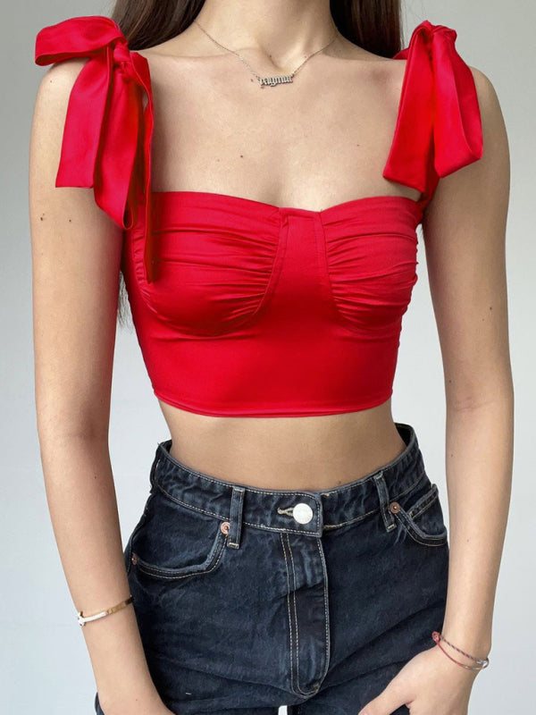 Cathy's Pleated low-cut strappy slim camisole with pleated neckline BLUE ZONE PLANET