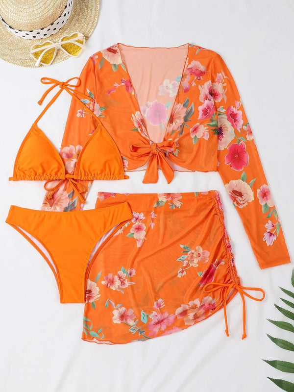 Piper's Drawstring Long-Sleeve Bikini Set Blue Zone Planet