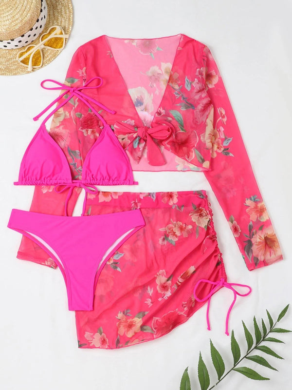 Piper's Drawstring Long-Sleeve Bikini Set Blue Zone Planet