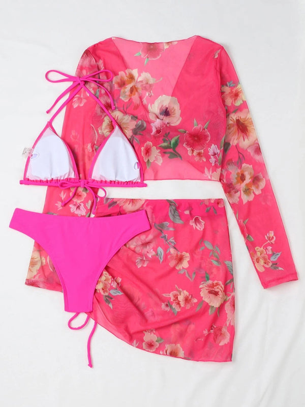 Piper's Drawstring Long-Sleeve Bikini Set Blue Zone Planet
