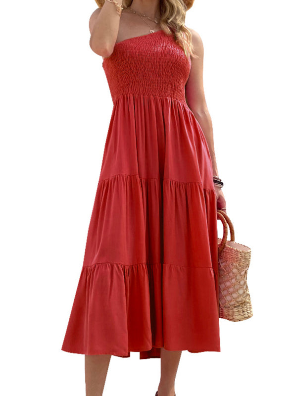 Blue Zone Planet | Woven One Shoulder Elegant Dress BLUE ZONE PLANET