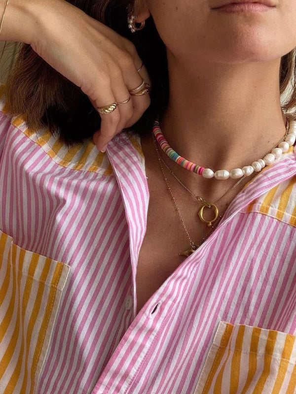 Blue Zone Planet | Summer Beach Sportswear Shorts Set Striped Shirt Tops Shorts Set Two-Piece Set BLUE ZONE PLANET