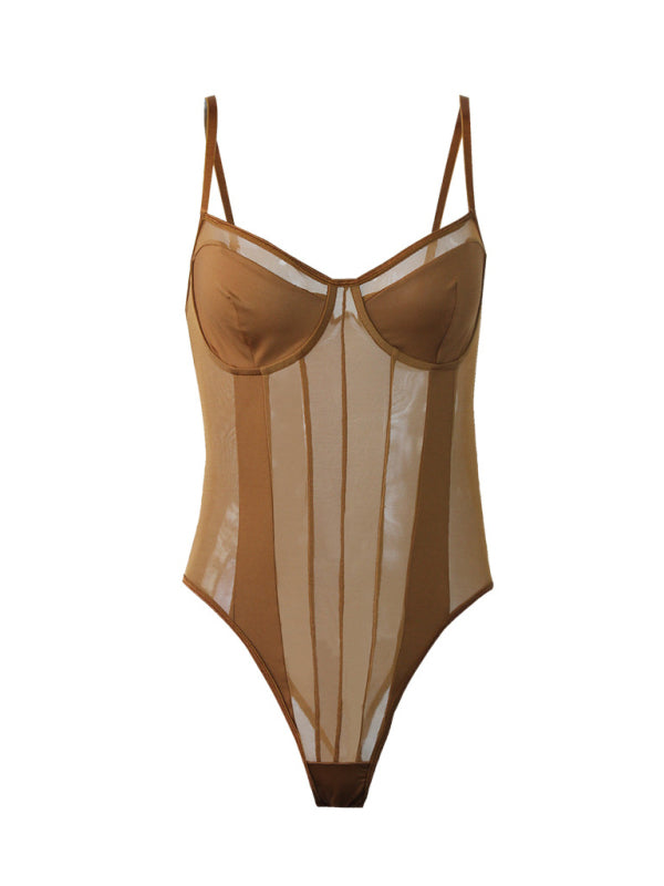 Blue Zone Planet |  see-through backless lace mesh stitching jumpsuit BLUE ZONE PLANET