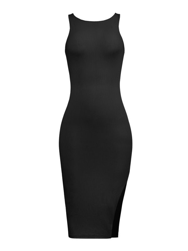 Blue Zone Planet | Women's Knitted Sleeveless Sexy Reversible Cover Hip Dress kakaclo