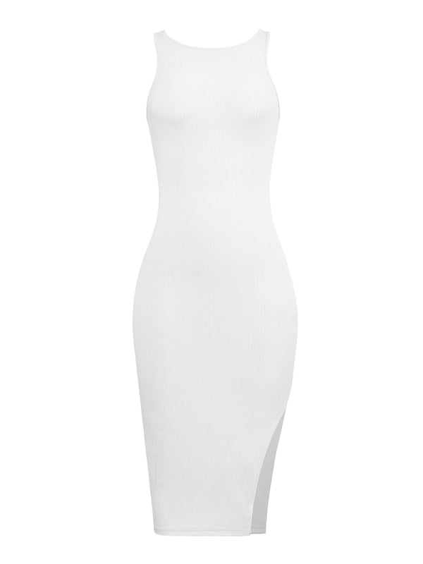 Blue Zone Planet | Women's Knitted Sleeveless Sexy Reversible Cover Hip Dress kakaclo