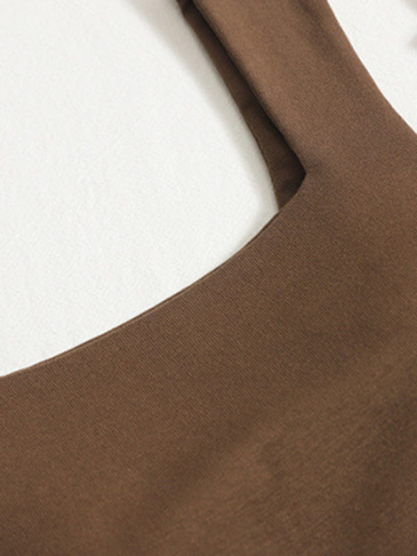 Solid color inner and outer wear slim-fit irregular beautiful back tank top kakaclo