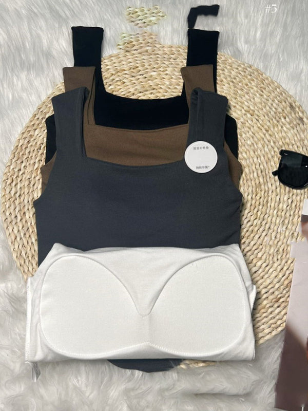 Solid color inner and outer wear slim-fit irregular beautiful back tank top kakaclo