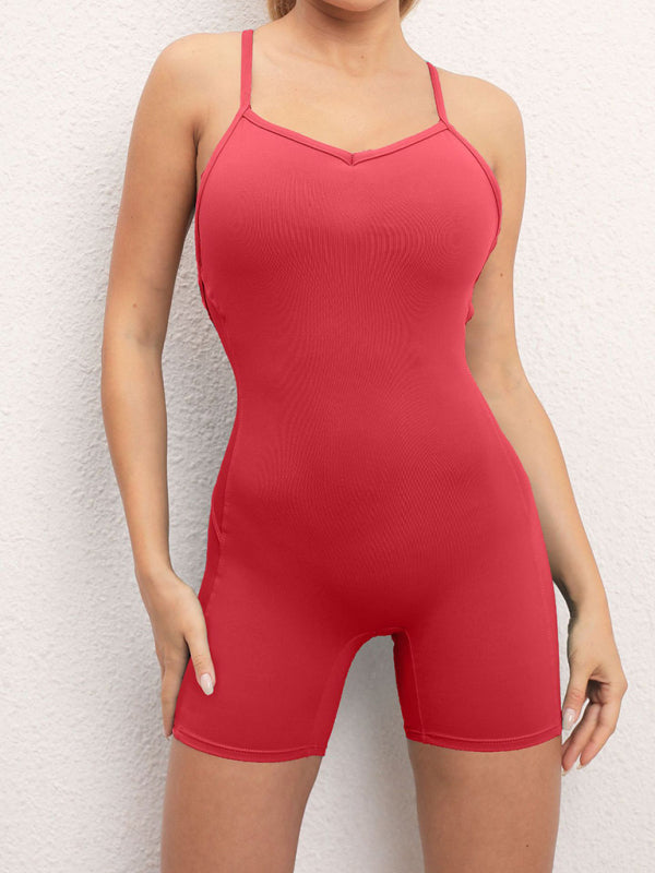Blue Zone Planet | buttocks yoga pants sports one-piece fitness pants open back cross jumpsuit BLUE ZONE PLANET
