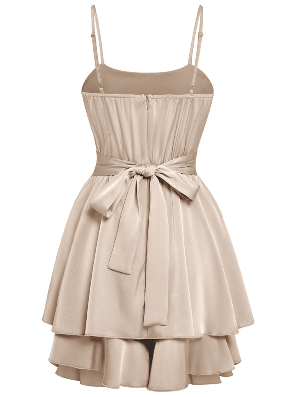 Elegant and solid color sling waist jumpsuit kakaclo