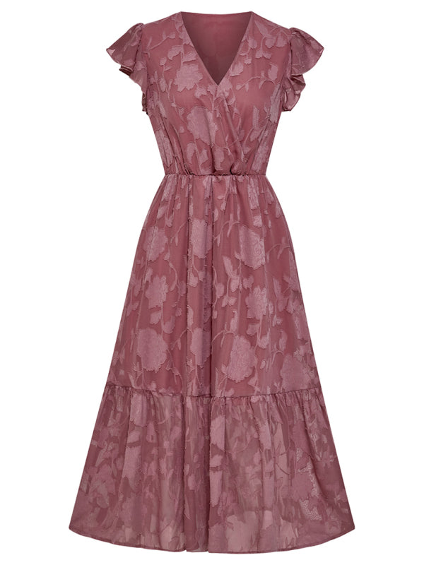 V Neck Floral Sleeveless Long Dress BLUE ZONE PLANET