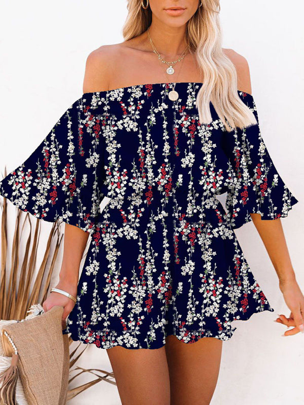 Blue Zone Planet | New splicing short-sleeved loose-fitting solid-color chiffon jumpsuit BLUE ZONE PLANET