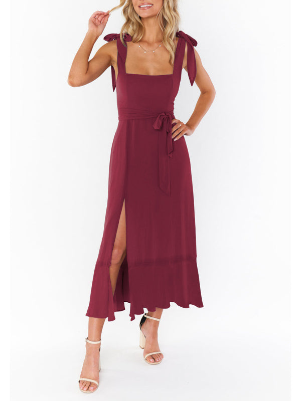 Elegant and Fashionable Commuter Slit French High-end Sense Dress kakaclo