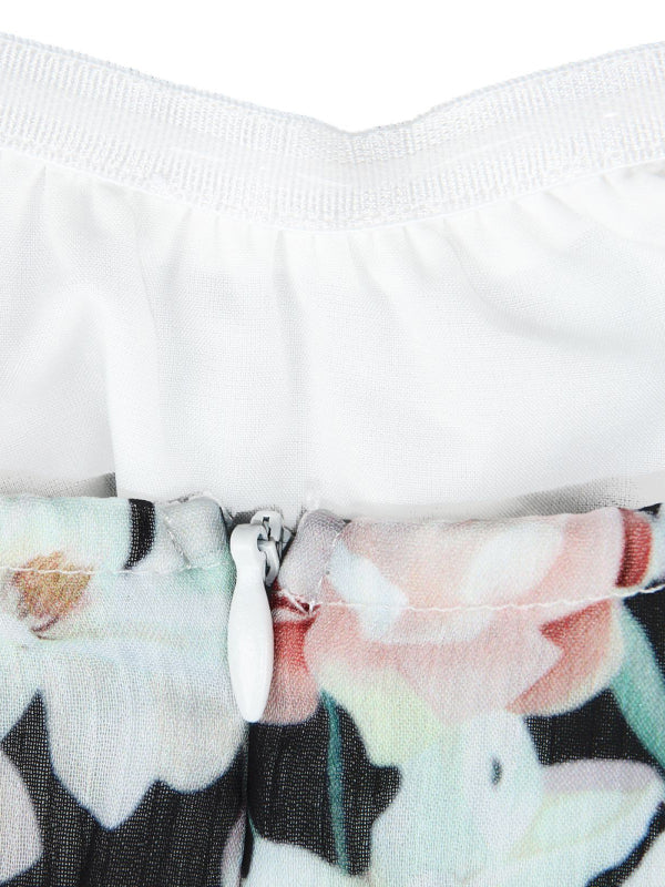 fashion sexy one-neck lantern lotus leaf long-sleeved printed jumpsuit kakaclo