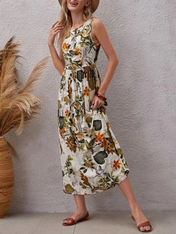 Blue Zone Planet | holiday style skirt print sleeveless dress BLUE ZONE PLANET