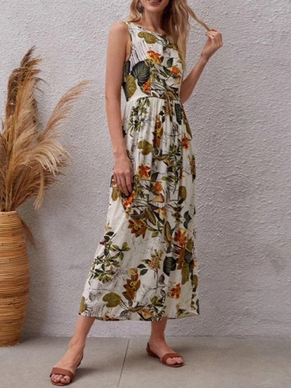 Blue Zone Planet | holiday style skirt print sleeveless dress BLUE ZONE PLANET