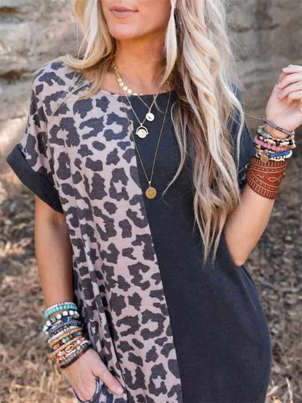 Street Trendy Round Neck Package Hip Skirt Long Skirt Dress kakaclo