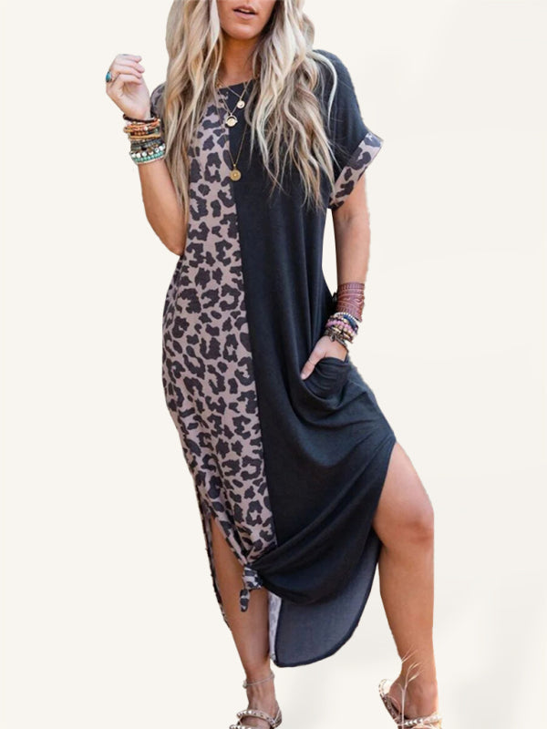 Street Trendy Round Neck Package Hip Skirt Long Skirt Dress kakaclo