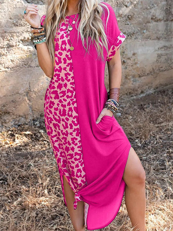Street Trendy Round Neck Package Hip Skirt Long Skirt Dress kakaclo