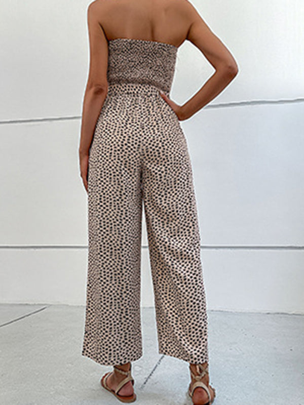 New European and American women's holiday leopard print one-piece jumpsuit kakaclo