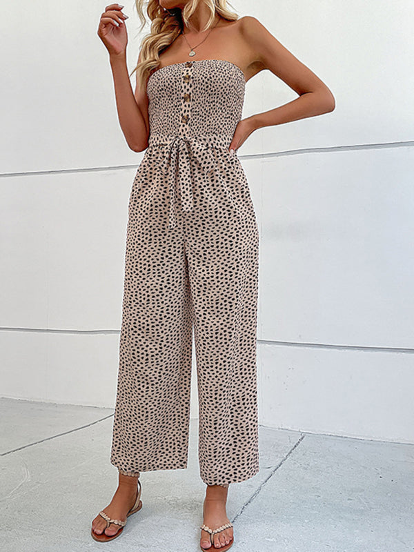 New European and American women's holiday leopard print one-piece jumpsuit kakaclo