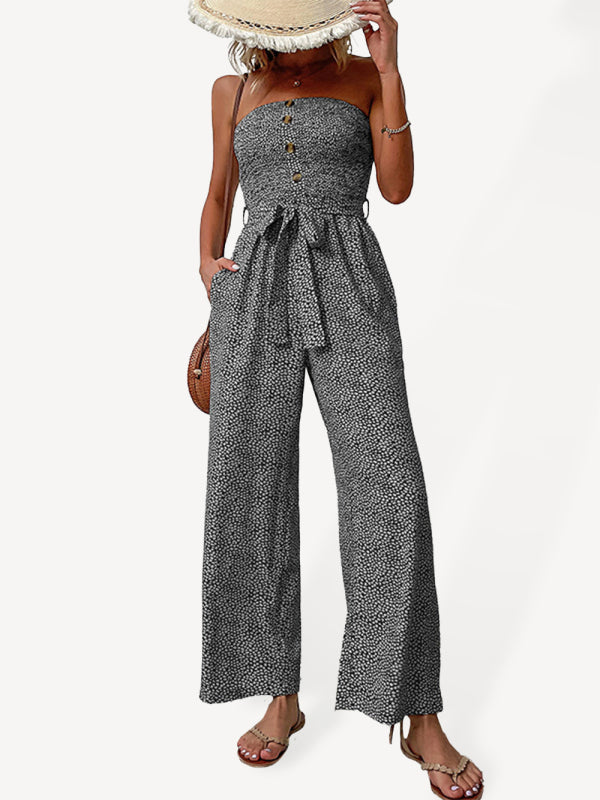 New European and American women's holiday leopard print one-piece jumpsuit kakaclo