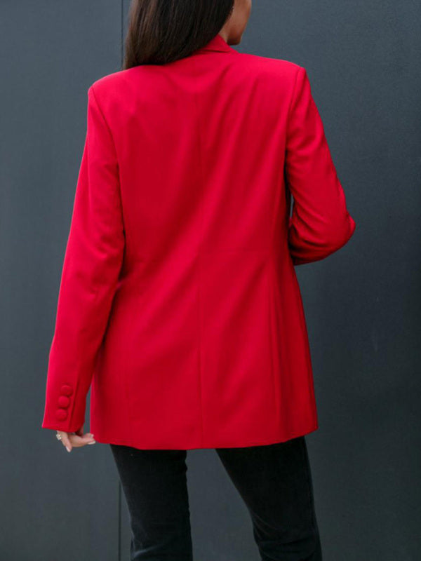 fashion autumn and winter long-sleeved double-breasted suit collar jacket kakaclo