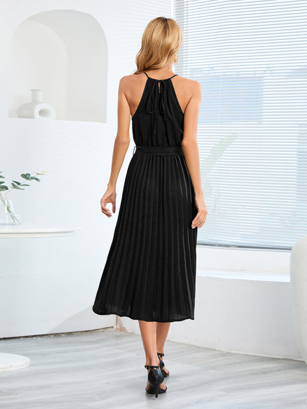 Blue Zone Planet | Ava's Spaghetti Strap Sleeveless Pleated Midi Dress kakaclo