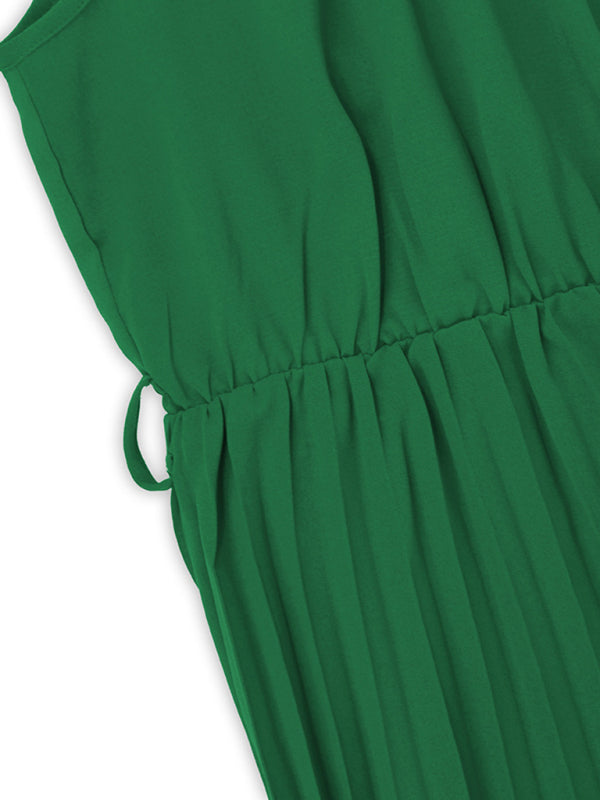 Blue Zone Planet | Ava's Spaghetti Strap Sleeveless Pleated Midi Dress kakaclo